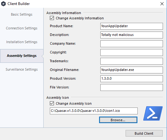 quasar-builder-assembly-settings