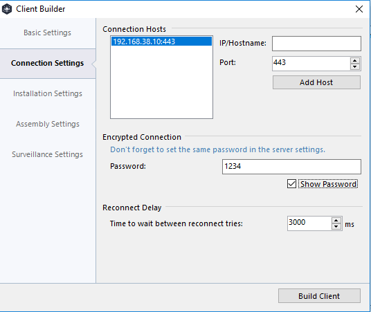 quasar-builder-connection-settings